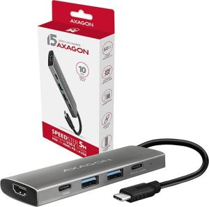 Obrázok pre výrobcu AXAGON HMC-5G2, USB-C 3.2 Gen 2 10 Gb/s hub, porty HDMI 4K/30Hz + 2x USB-A + 2x USB-C, PD 60W, kabel